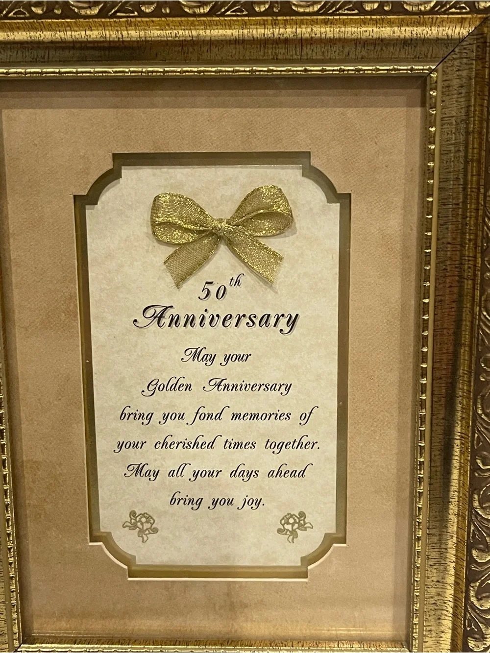 Vintage Gold 50th Anniversary Decorative Frame
